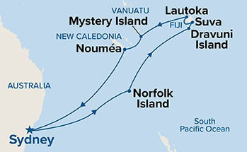 Fiji & South Pacific Holiday — Itinerary Map