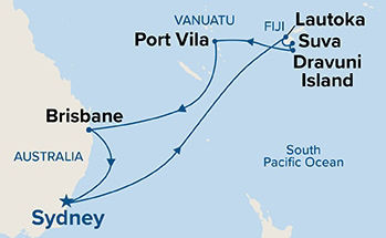 Fiji & South Pacific — Itinerary Map