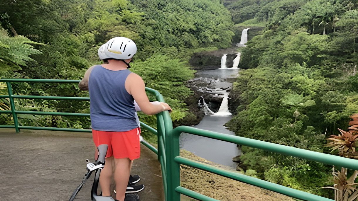 E-Bike at Private Triple-Tier Umauma Falls