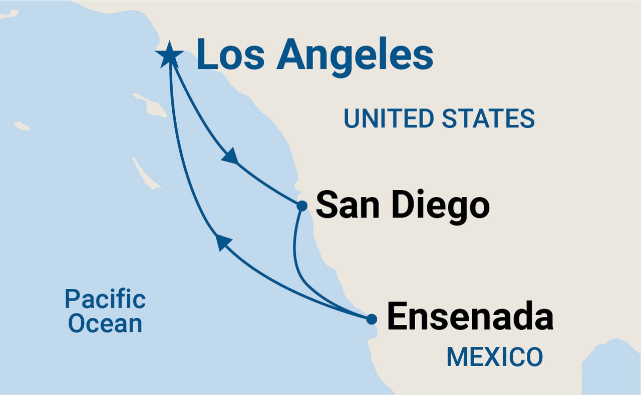 West Coast Getaway with San Diego — Itinerary Map