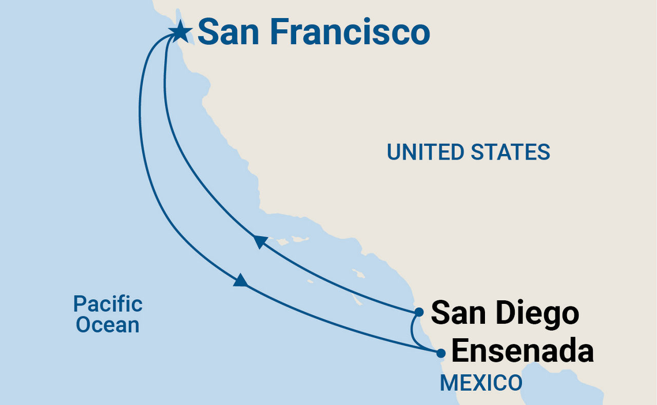 West Coast Getaway with San Diego — Itinerary Map