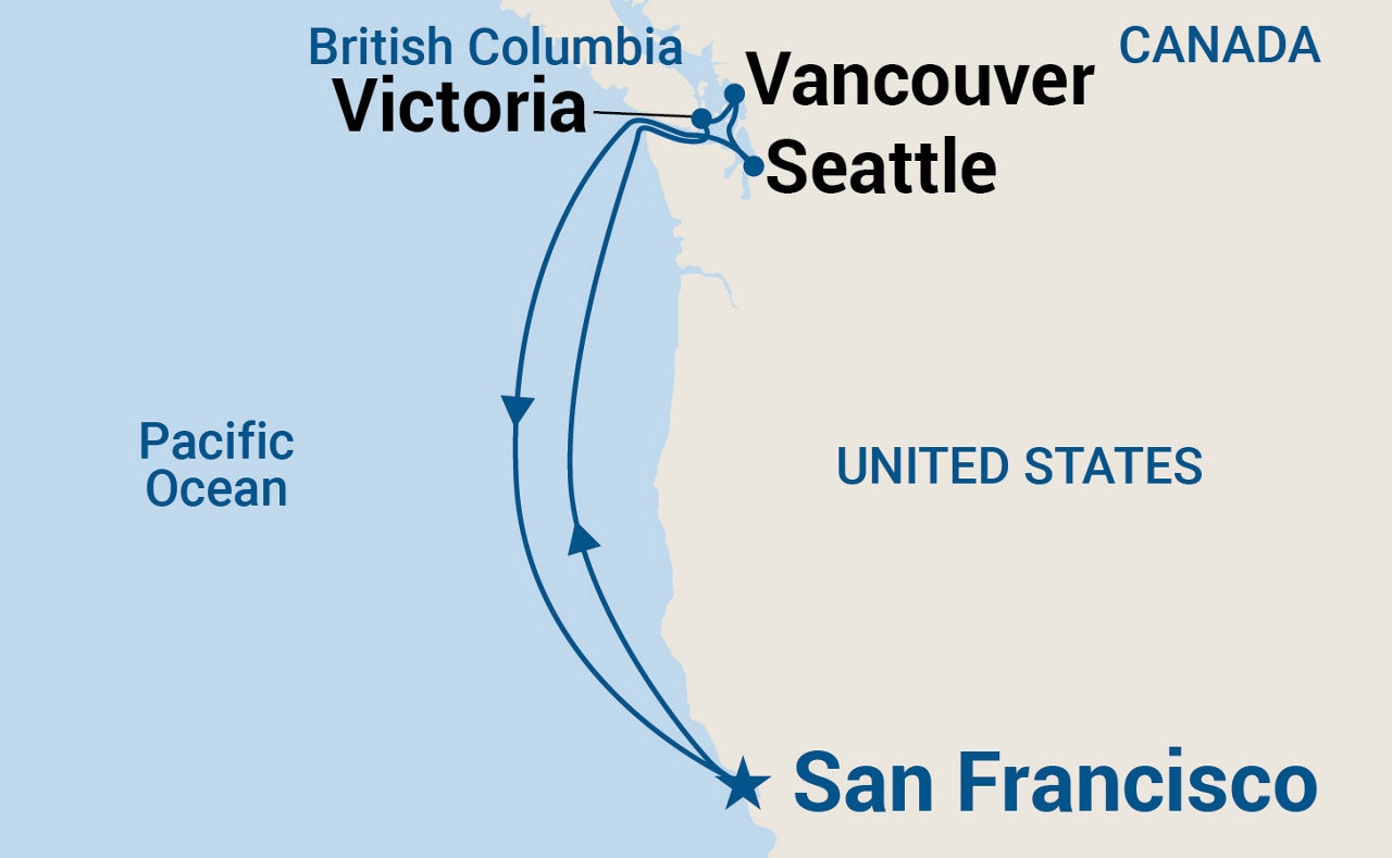 Pacific Northwest Coast — Itinerary Map