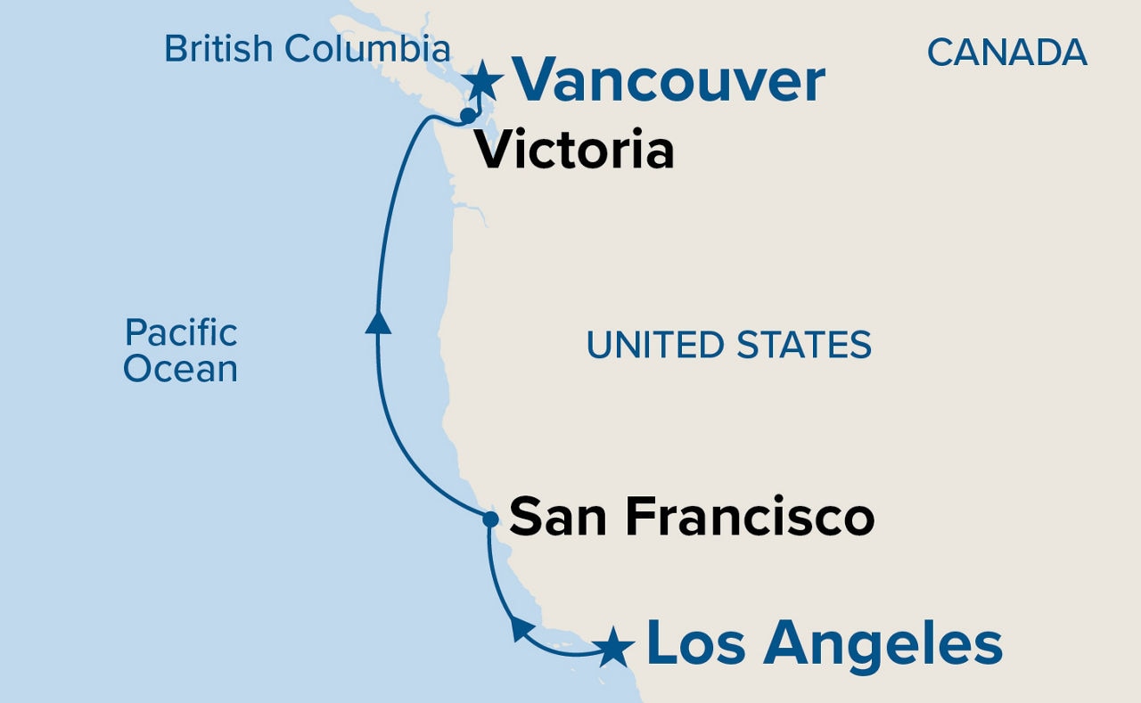 Pacific Coastal — Itinerary Map