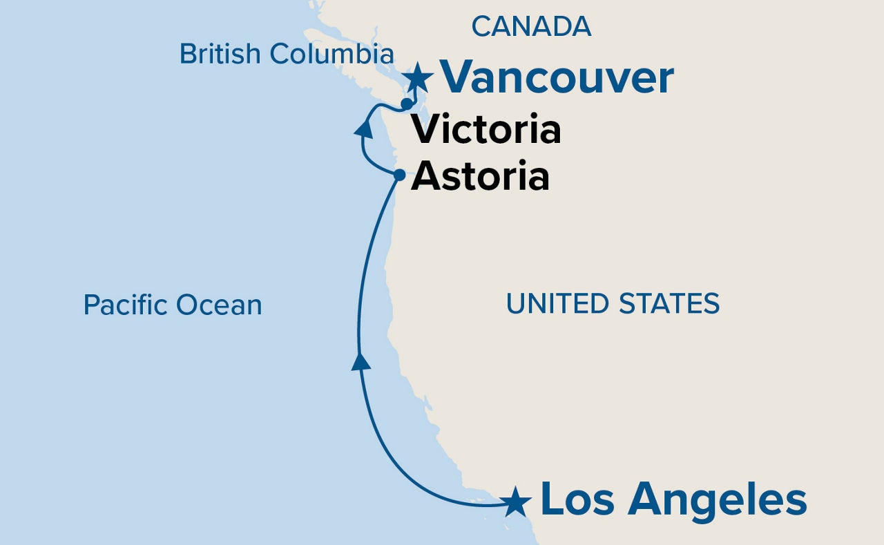 Pacific Coastal — Itinerary Map