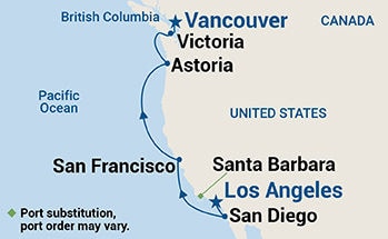 Pacific Wine Country — Itinerary Map