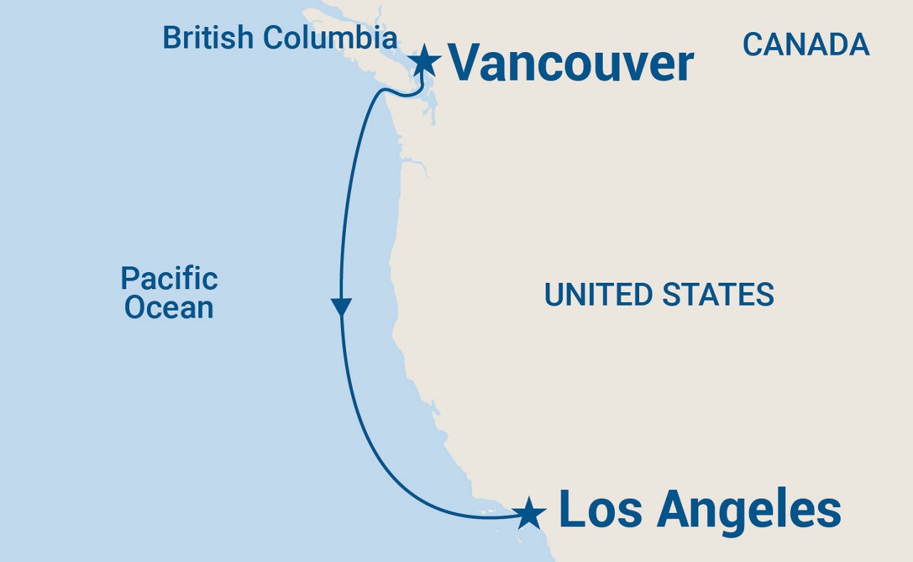Pacific Coastal — Itinerary Map