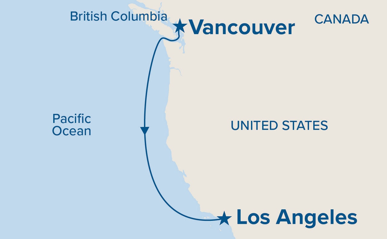 Pacific Coastal — Itinerary Map