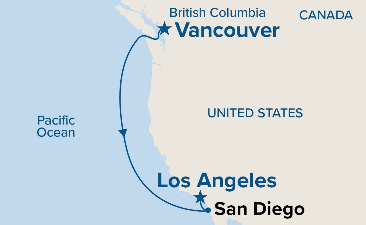 Pacific Coastal — Itinerary Map