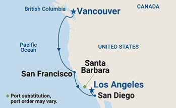 Pacific Wine Country — Itinerary Map