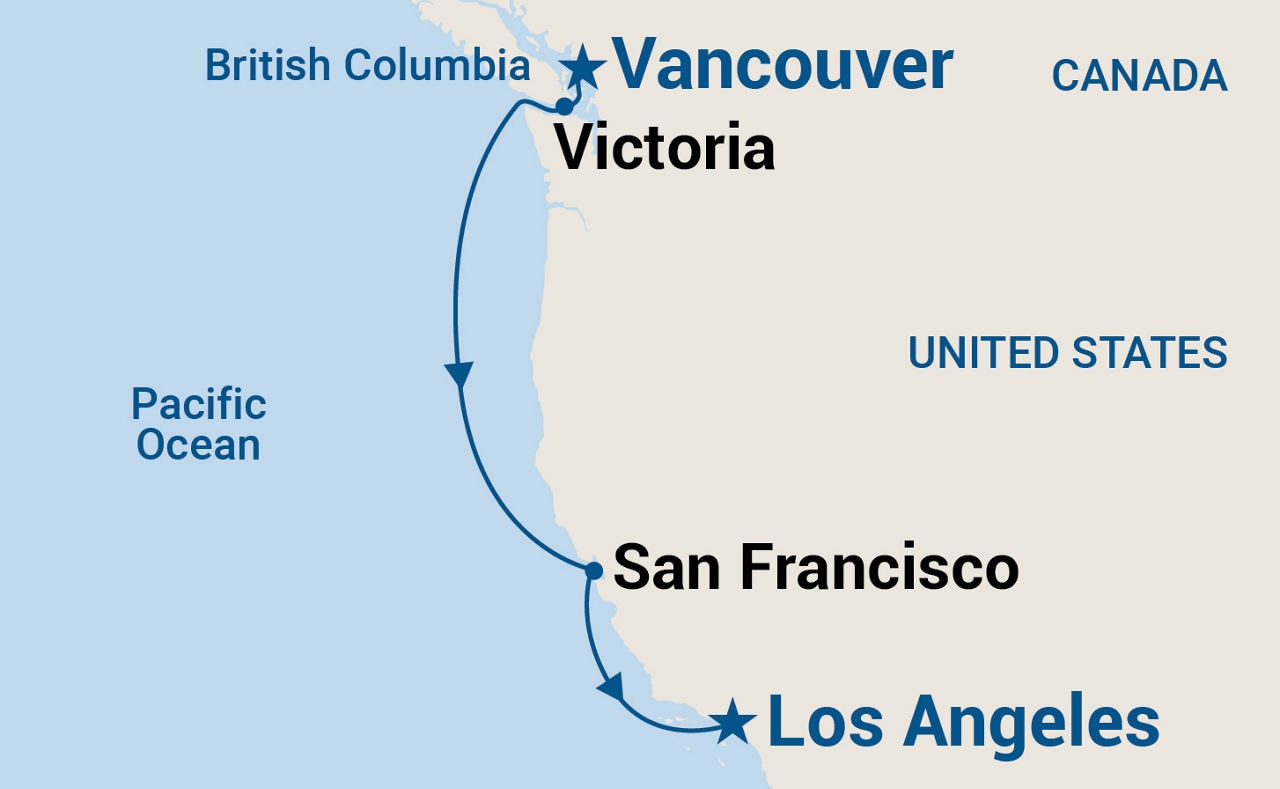 Pacific Wine Country — Itinerary Map