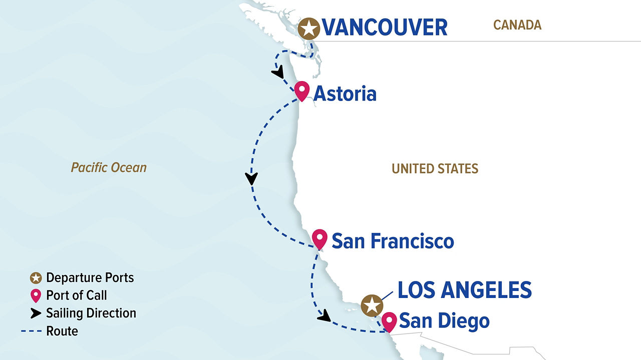 Pacific Wine Country — Itinerary Map