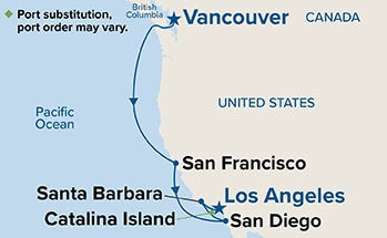 Pacific Wine Country — Itinerary Map