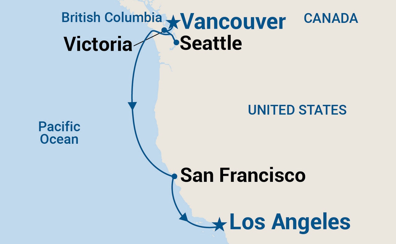 Pacific Wine Country — Itinerary Map