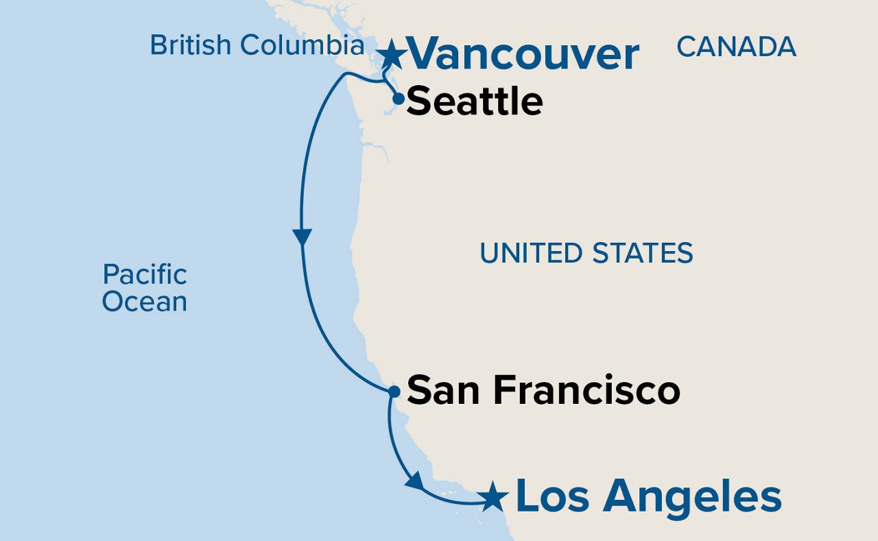 Pacific Wine Country — Itinerary Map
