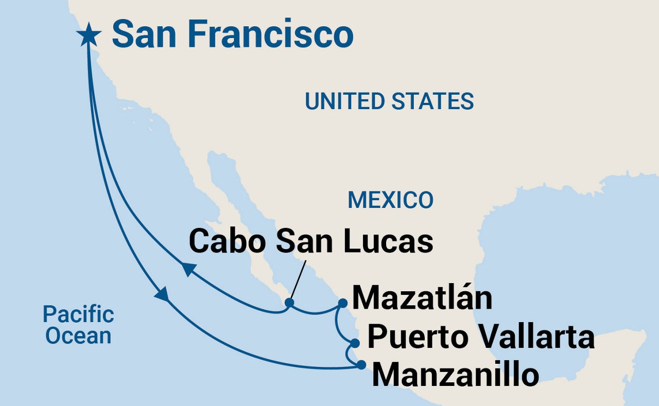 Mexican Riviera — Itinerary Map