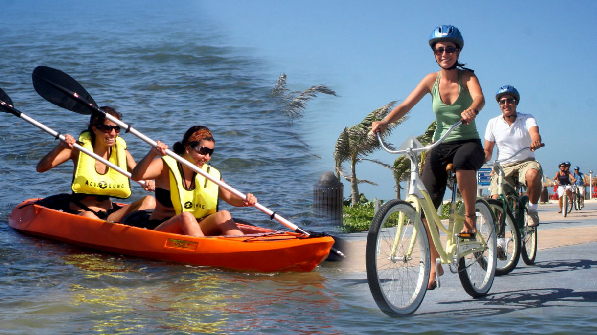 Scenic Bike Ride & Clear-Bottom Kayak