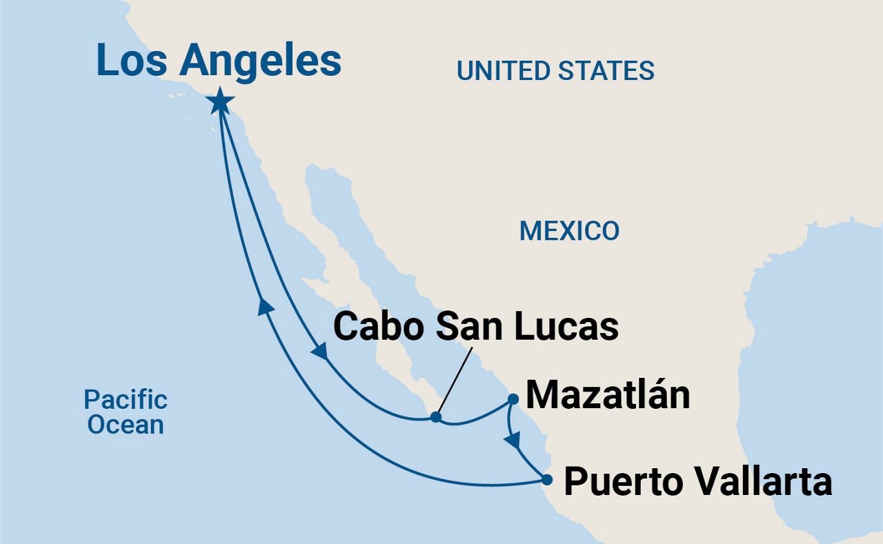 Mexican Riviera — Itinerary Map