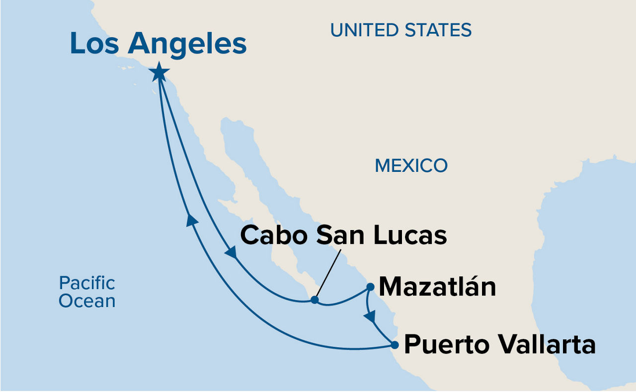 Mexican Riviera Holiday — Itinerary Map