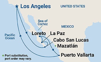Baja Peninsula & Sea of Cortez — Itinerary Map