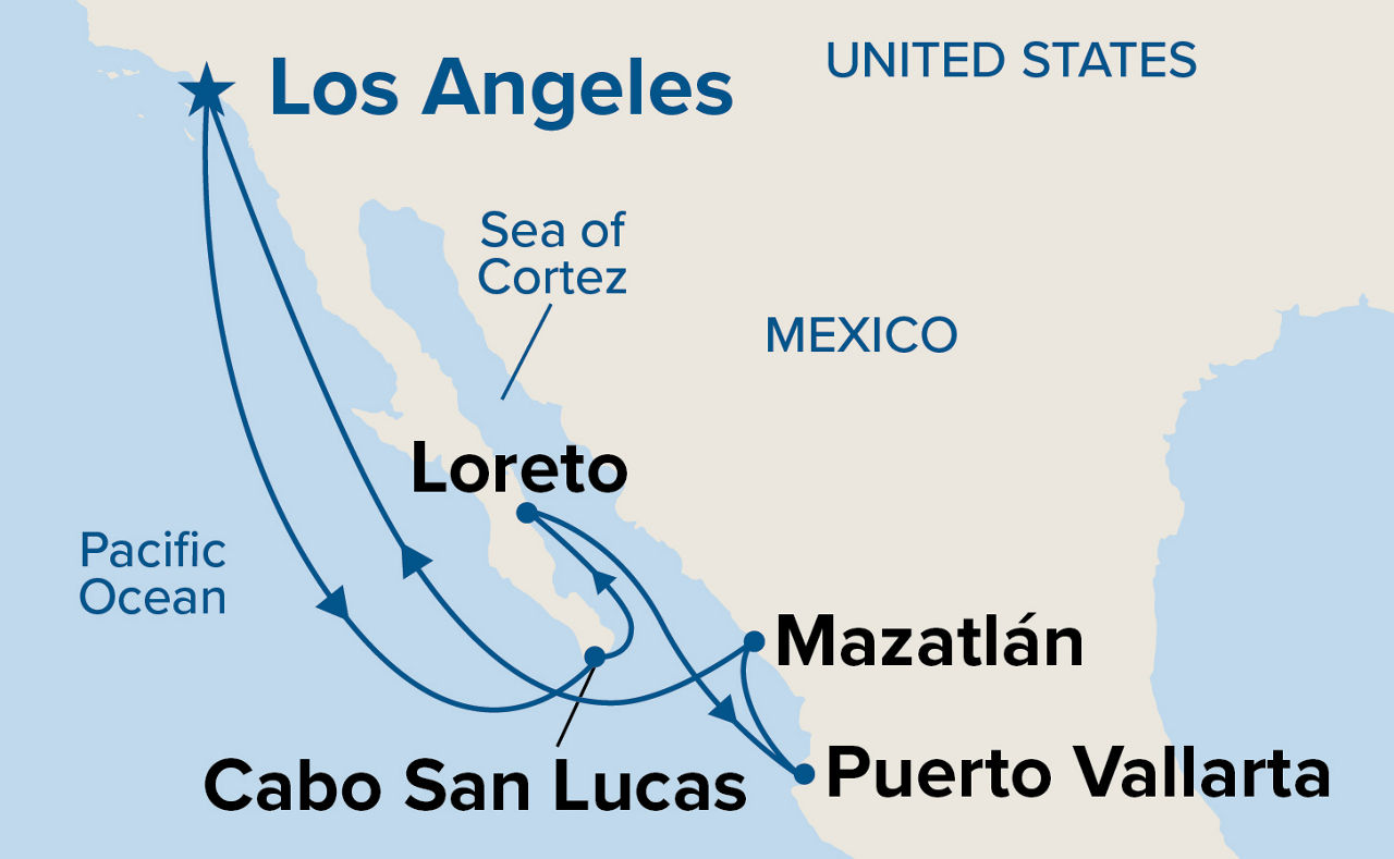 Baja Peninsula & Sea of Cortez Holiday — Itinerary Map