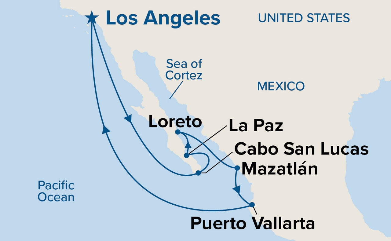 Baja Peninsula & Sea of Cortez — Itinerary Map