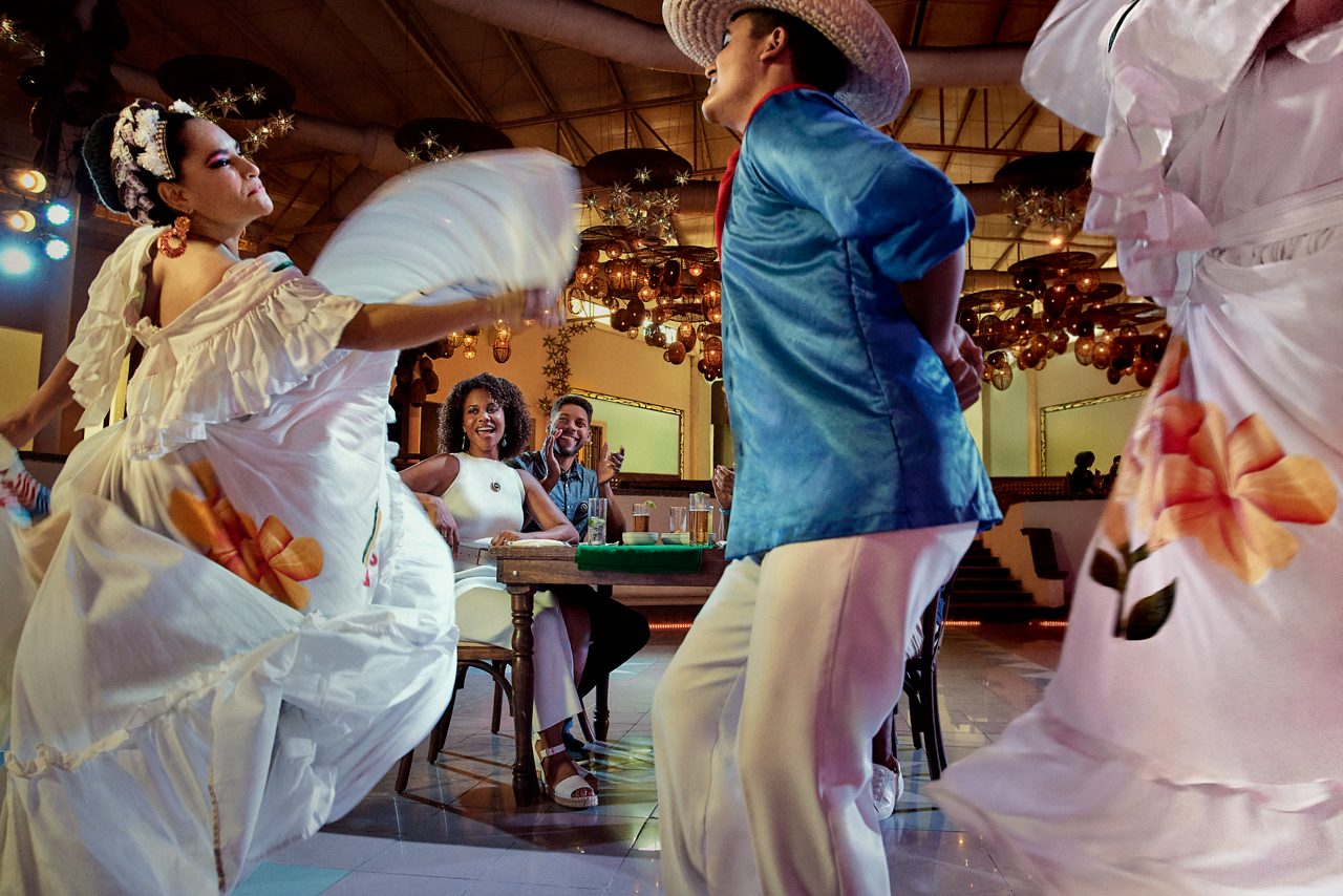 People dancing folk music