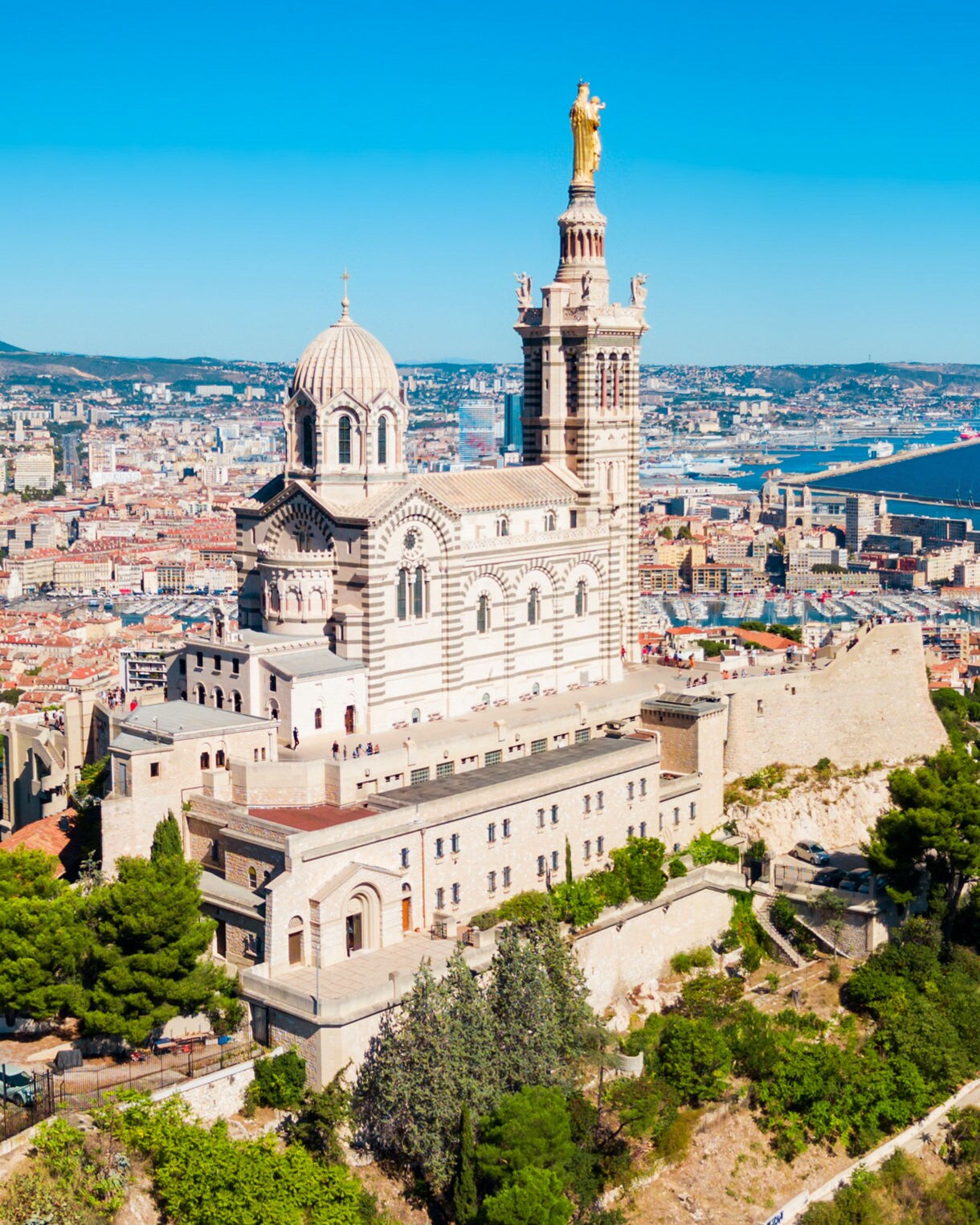 Marseilles Old Port and Basilica Notre Dame de la Garde