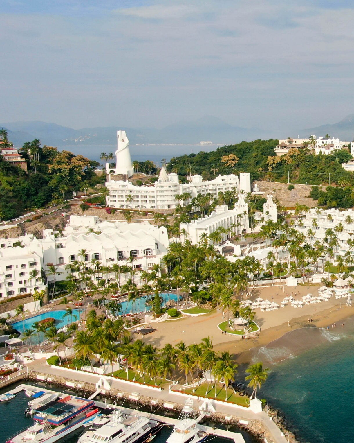 Aerial view of Peninsula de Santiago in city Manzanillo, Mexico.