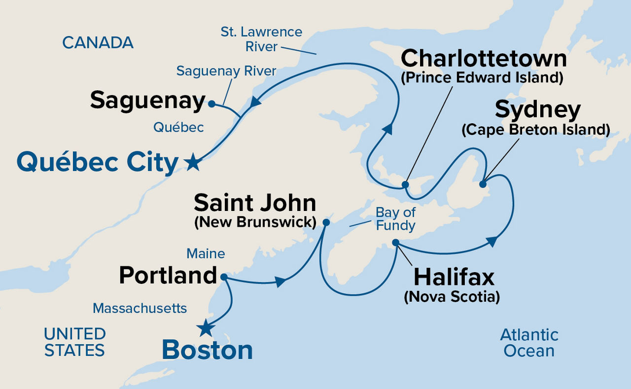 Classic Canada & New England — Itinerary Map