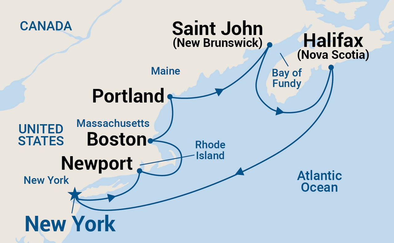 Canada & New England with Saint John — Itinerary Map