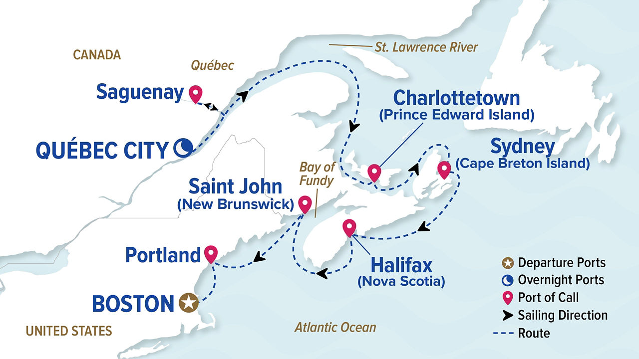 Classic Canada & New England — Itinerary Map