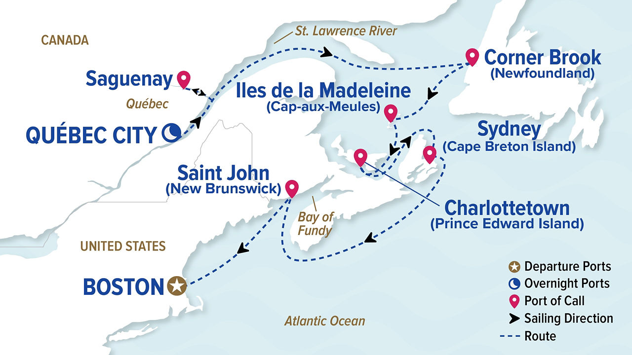 Classic Canada & New England — Itinerary Map