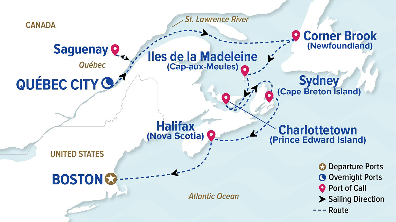 Classic Canada & New England — Itinerary Map