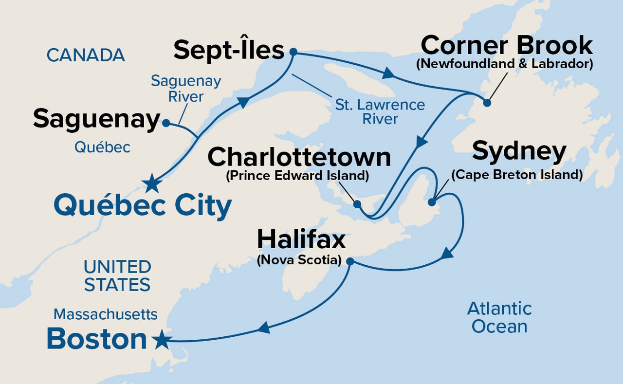 Classic Canada & New England — Itinerary Map