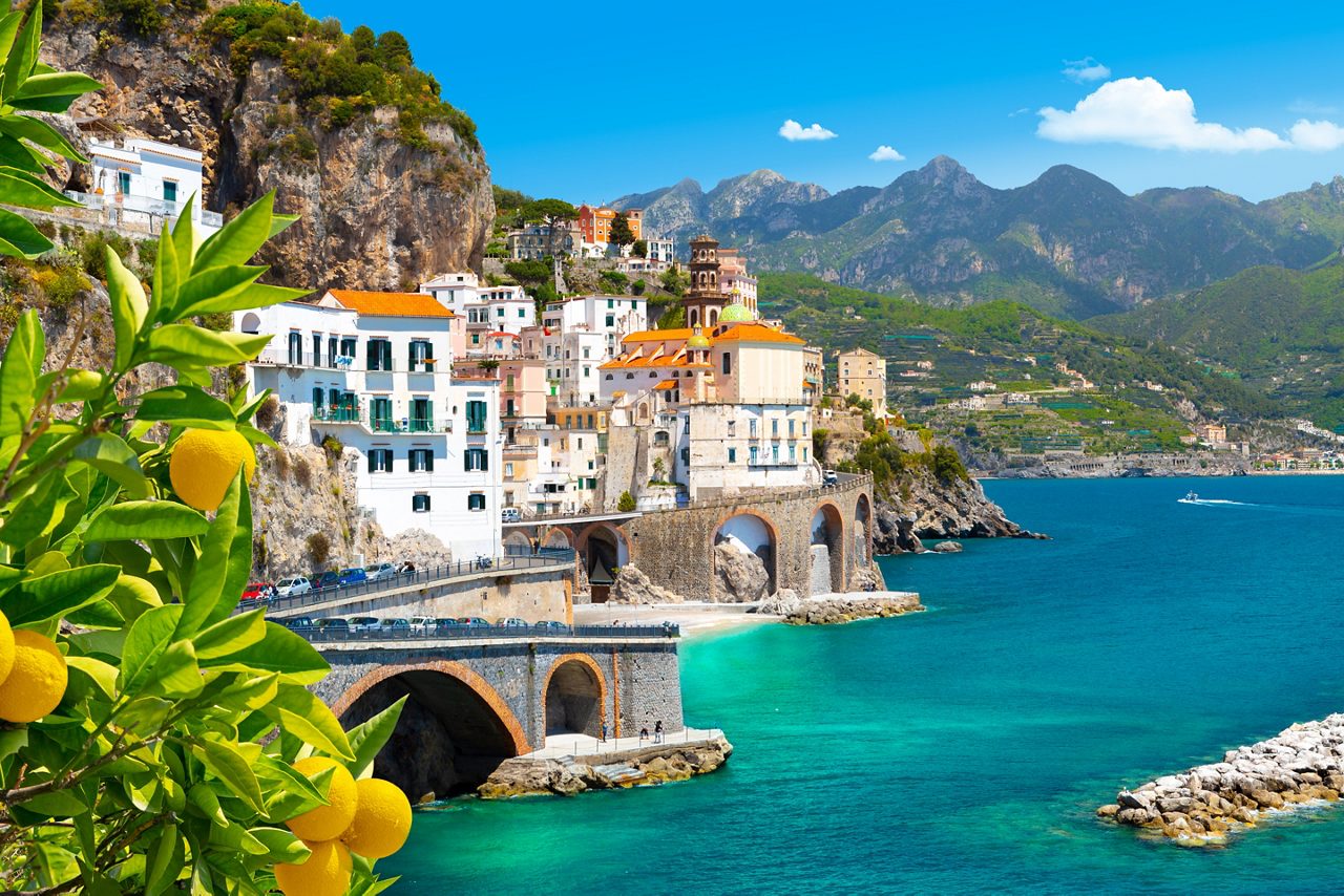 Beautiful view of Amalfi on the Mediterranean coast, Italy.