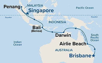 Asia & Australia — Itinerary Map