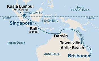 Asia & Australia — Itinerary Map