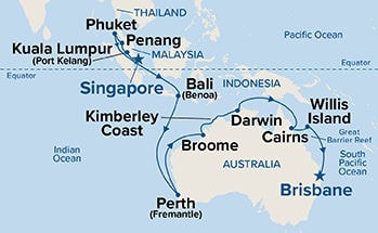 Asia & Australia — Itinerary Map