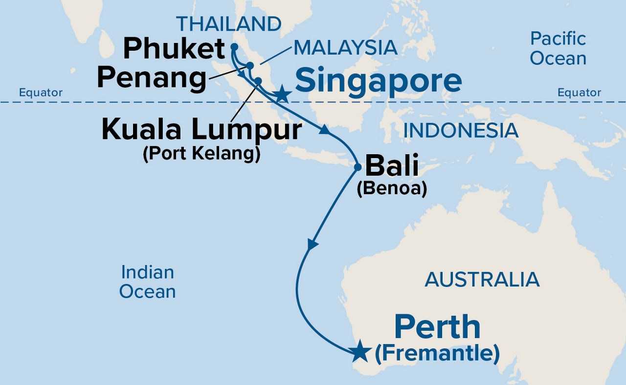 Treasures of Southeast Asia — Itinerary Map