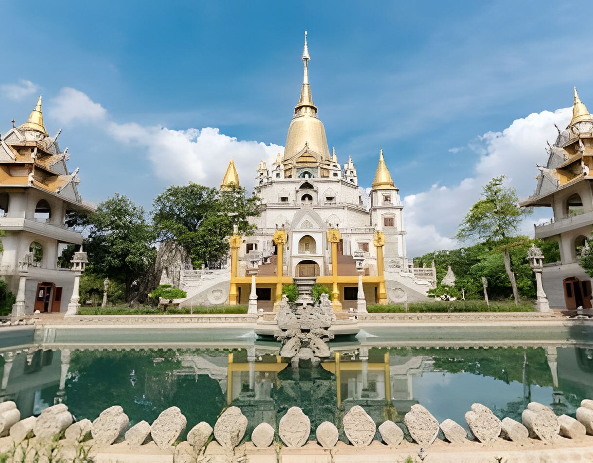 Beautiful landscape Pagoda Buu Long