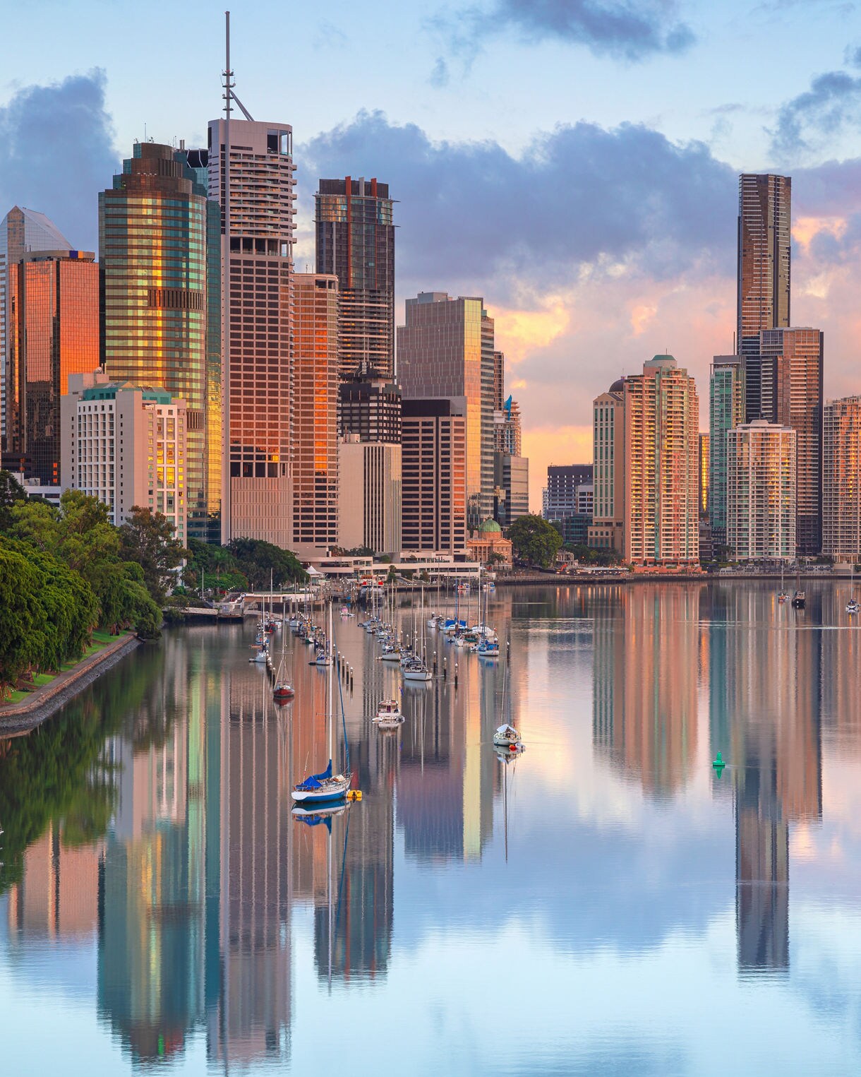Landscape aerial view of Sydney Opera house near Sydney business center around the harbour.