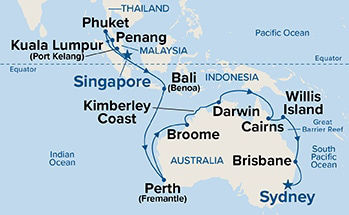 Asia & Australia — Itinerary Map