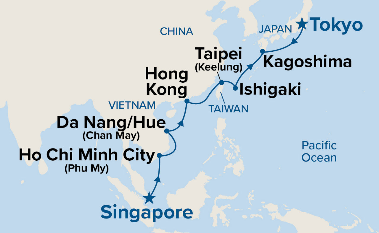Southeast Asia & Japan — Itinerary Map