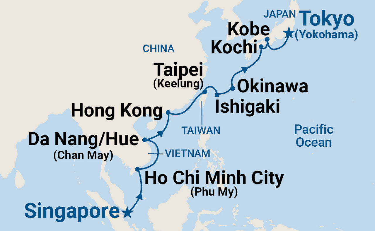 Southeast Asia & Japan — Itinerary Map