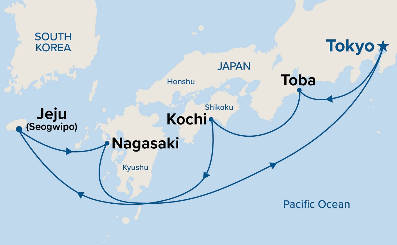 Japan & Korea — Itinerary Map