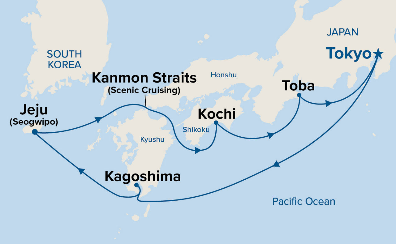 Japan & Korea — Itinerary Map