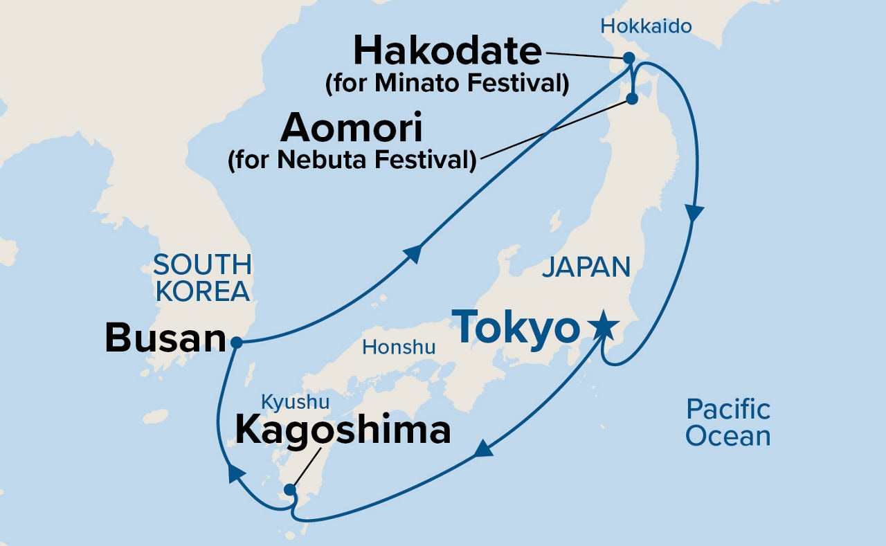 Circle Japan with Summer Festivals — Itinerary Map
