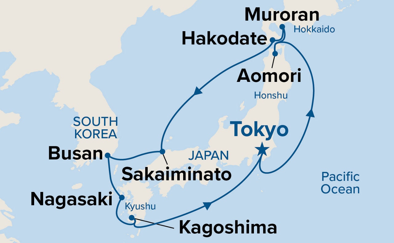 Hokkaido Cherry Blossoms — Itinerary Map