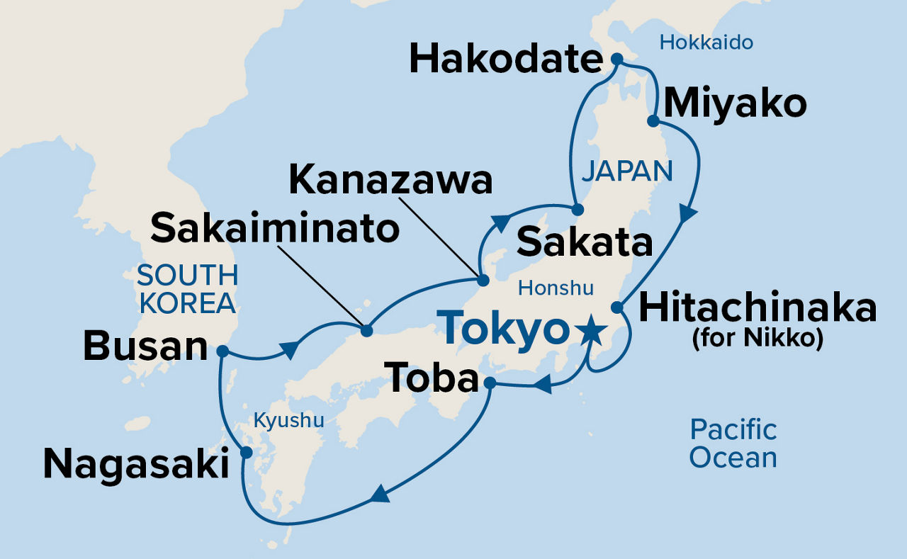 Circle Japan Cherry Blossoms — Itinerary Map