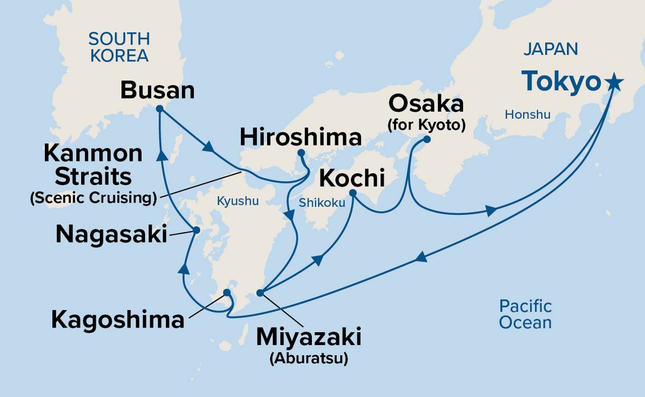 Japan Explorer Cherry Blossoms — Itinerary Map